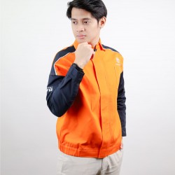 Orange-Black Corporate Collar Shirt          