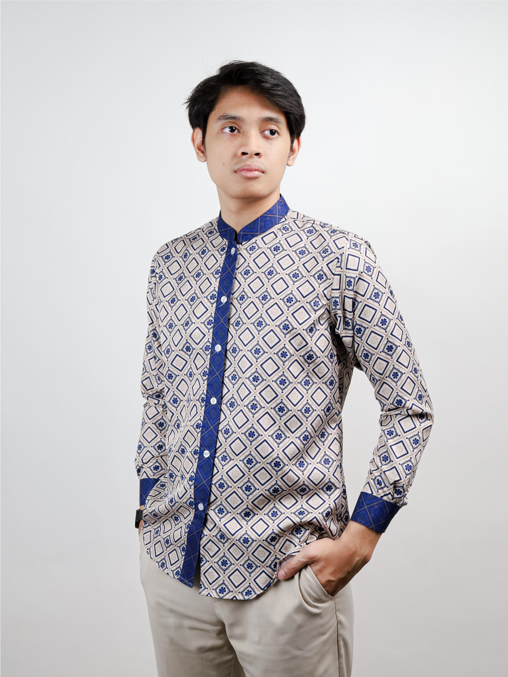 Patterned Corporate Blue-Collar Shirt Patterned Corporate Blue-Collar Shirt