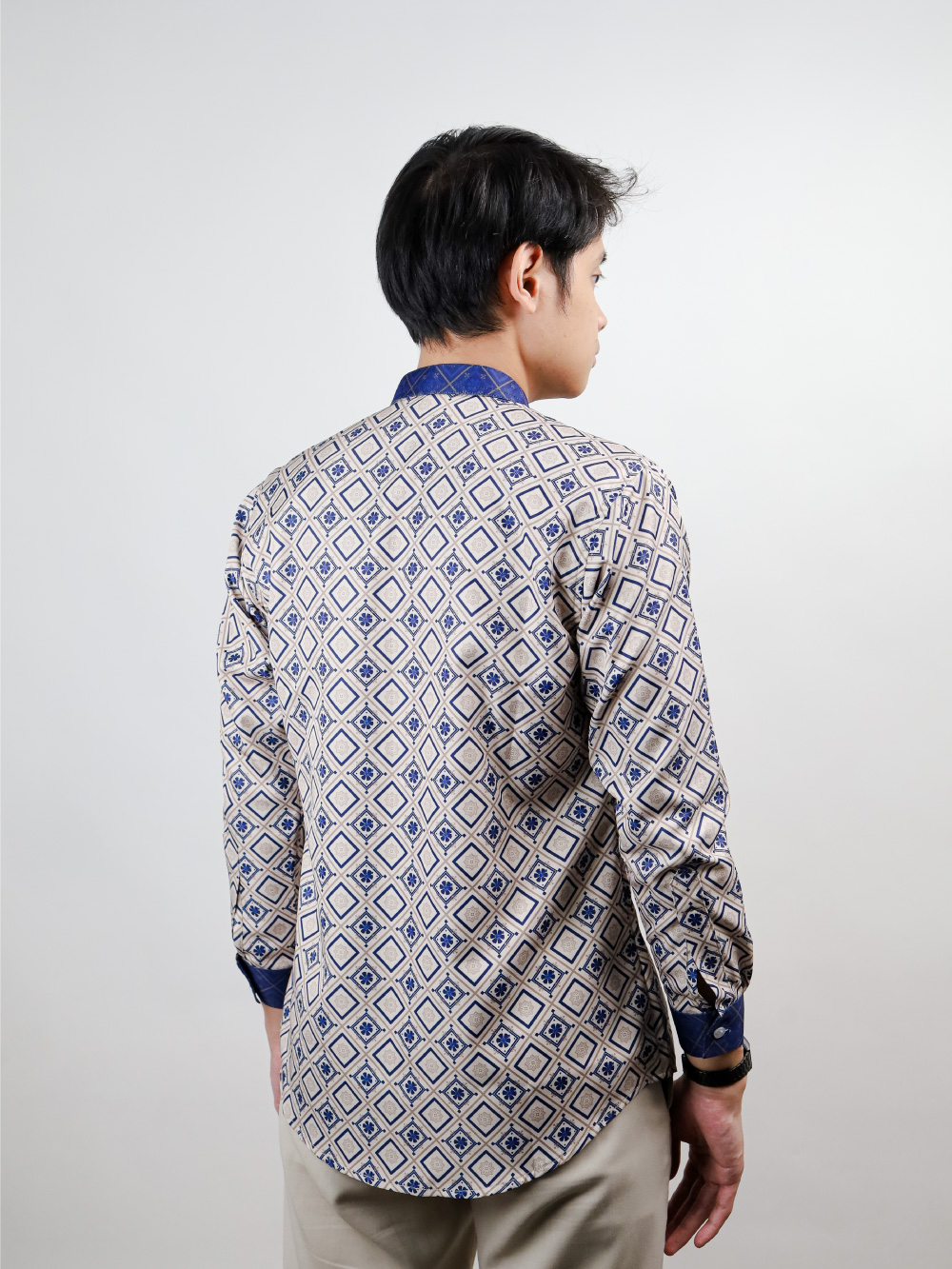 Patterned Corporate Blue-Collar Shirt Patterned Corporate Blue-Collar Shirt